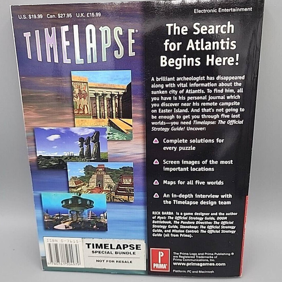 Timelapse The Official Strategy Guide by Rick Barba 1996 Paperback PC & Mac - Picture 2 of 9
